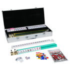 American Mahjong Set 166 Tiles Pushers/Racks Mah Jongg Set Aluminum Case, Silver