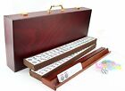 4 Wooden Racks + Brand New Complete American Mahjong Set Wooden Case US Seller