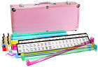4 PUSHERS + Brand New American Mahjong Western Mahjongg Set Pink Case 166 Tiles