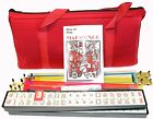 4 Pushers + American Mahjong Set in Burgundy Bag 166 tiles New Western Mahjongg