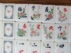 Vintage Mahjong Tile Set Hand Carved and Painted 148 pc. Tile 4 Dice NICE